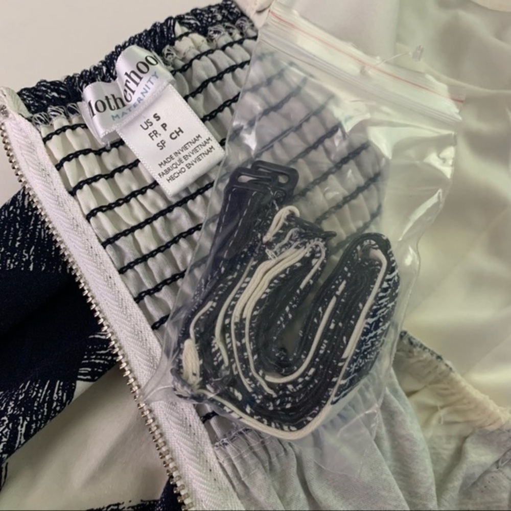 MOTHERHOOD Navy Blue & White Plaid A-Line Dress -‎ NWOT - Picture 12 of 12